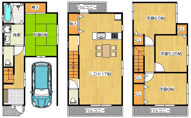 Floor plan. 31,800,000 yen, 4LDK, Land area 62.87 sq m , Building area 111.63 sq m 2 No. land