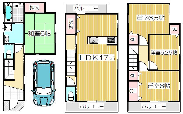 Floor plan. 31,800,000 yen, 4LDK, Land area 62.97 sq m , Building area 117.84 sq m Floor