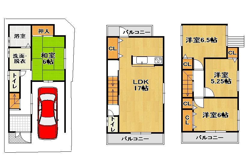 Floor plan. 31,800,000 yen, 3LDK, Land area 62.97 sq m , 4LDK of building area 111.63 sq m room ・ The first floor of the Japanese-style room is I am happy. Moreover, it is the closet (1 between) with.