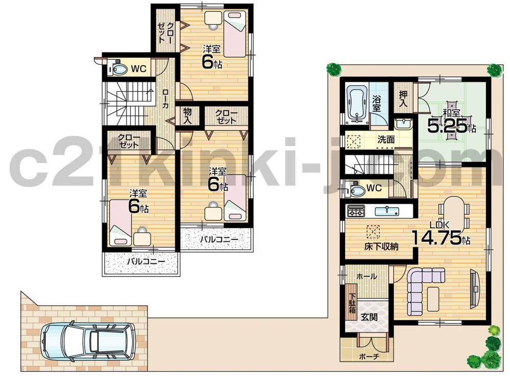Floor plan. (No. 3 locations), Price 30,800,000 yen, 4LDK, Land area 112.32 sq m , Building area 92.34 sq m
