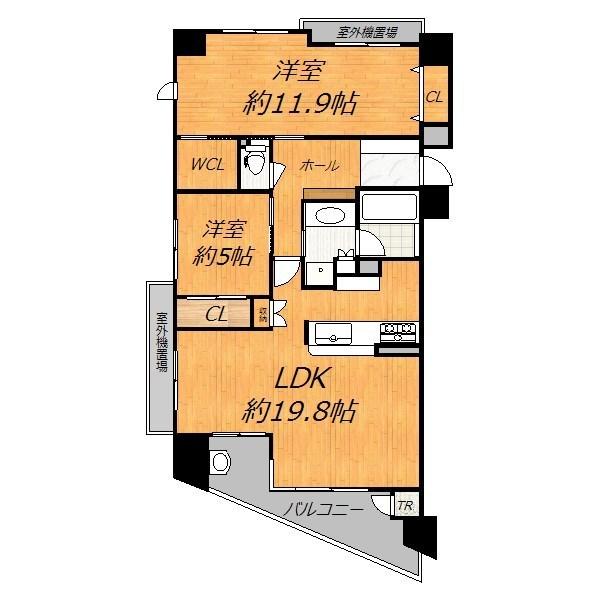 Floor plan. 2LDK, Price 31,800,000 yen, Occupied area 85.23 sq m , Balcony area 10.79 sq m