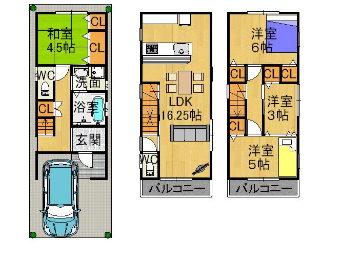 Floor plan. 29,800,000 yen, 4LDK, Land area 59.58 sq m , Building area 92.43 sq m floor plan