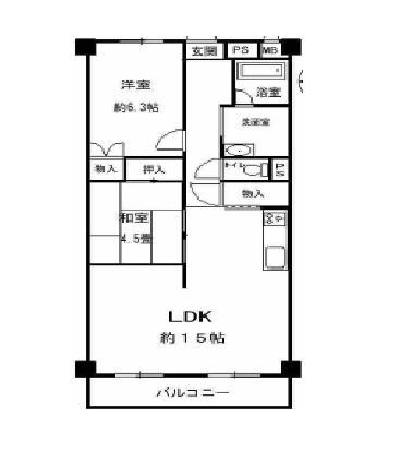 Floor plan. 2LDK, Price 12.9 million yen, Footprint 59.4 sq m , 2LDK there is a living room of balcony area 6.48 sq m 15 Pledge!