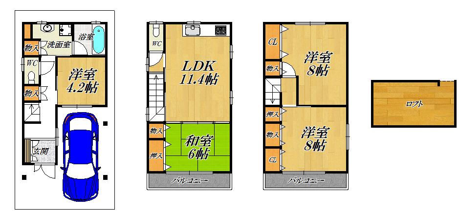 Floor plan. 24,800,000 yen, 4LDK, Land area 52.98 sq m , Building area 100.73 sq m   ☆ With a convenient loft