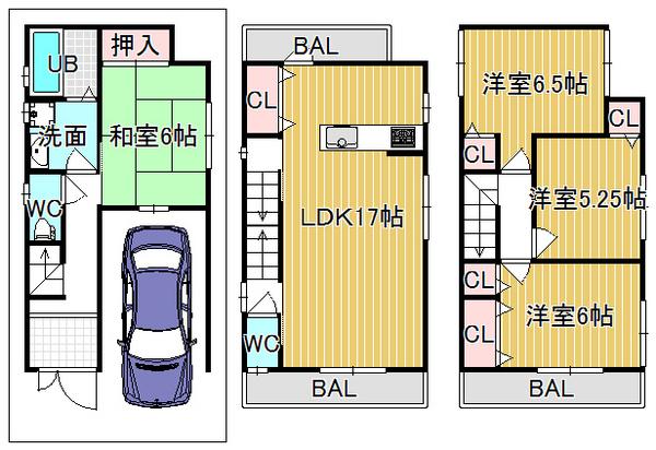 Floor plan. Price 31,800,000 yen, 4LDK, Land area 62.97 sq m , Building area 111.63 sq m