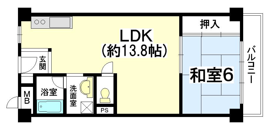 Floor plan. 1LDK, Price 7.9 million yen, Footprint 42.5 sq m , Balcony area 4.5 sq m   ■ LDK also widely, Easy-to-use floor plan