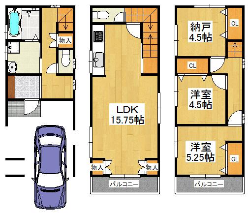 Floor plan. 23.8 million yen, 3LDK, Land area 59.85 sq m , Building area 82.62 sq m 3 storey, Residence of 3LDK