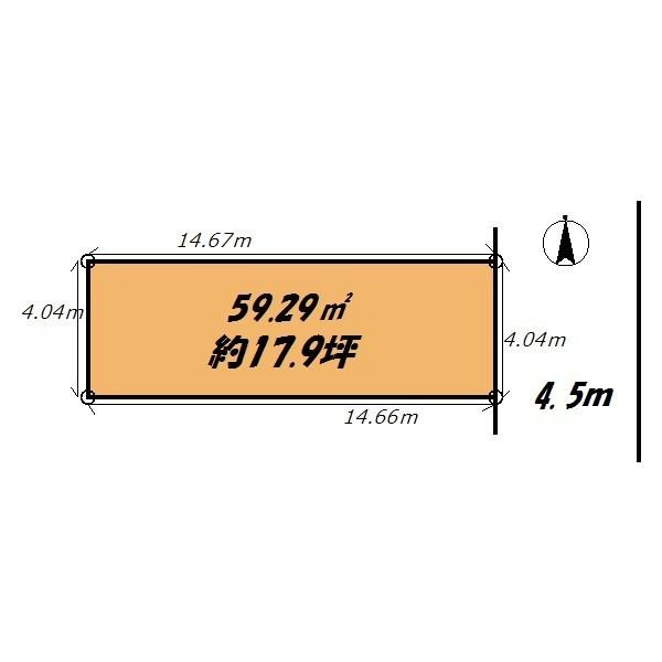 Compartment figure. Land price 14 million yen, Land area 59.29 sq m about 17 square meters. Shaping land. Would you build a kind of house. 