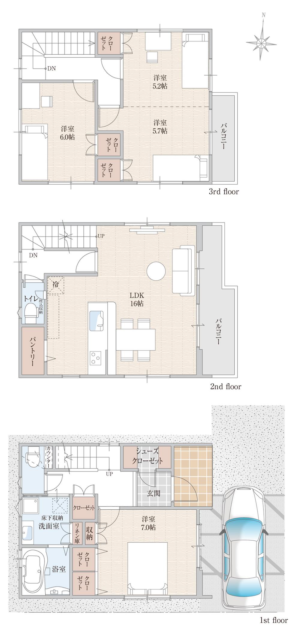 Floor plan. (No. 21 locations), Price 32.7 million yen, 4LDK, Land area 63.92 sq m , Building area 101.04 sq m
