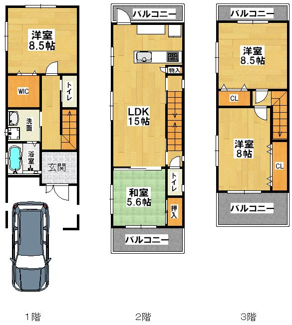 Floor plan. 35,800,000 yen, 4LDK, Land area 73.42 sq m , Building area 121.86 sq m