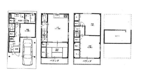 Floor plan. 24,800,000 yen, 4LDK, Land area 52.98 sq m , It is a building area of ​​100.73 sq m steel frame three-story! 