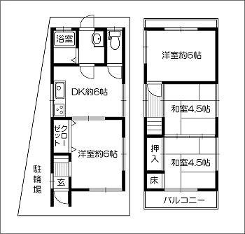 Floor plan. 15.8 million yen, 4DK, Land area 48.19 sq m , Building area 59.4 sq m