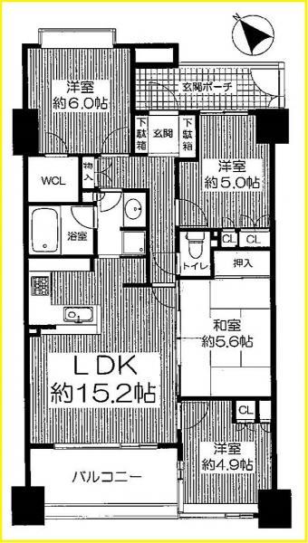 Floor plan. 4LDK, Price 23,900,000 yen, Occupied area 80.88 sq m , Balcony area 8.36 sq m