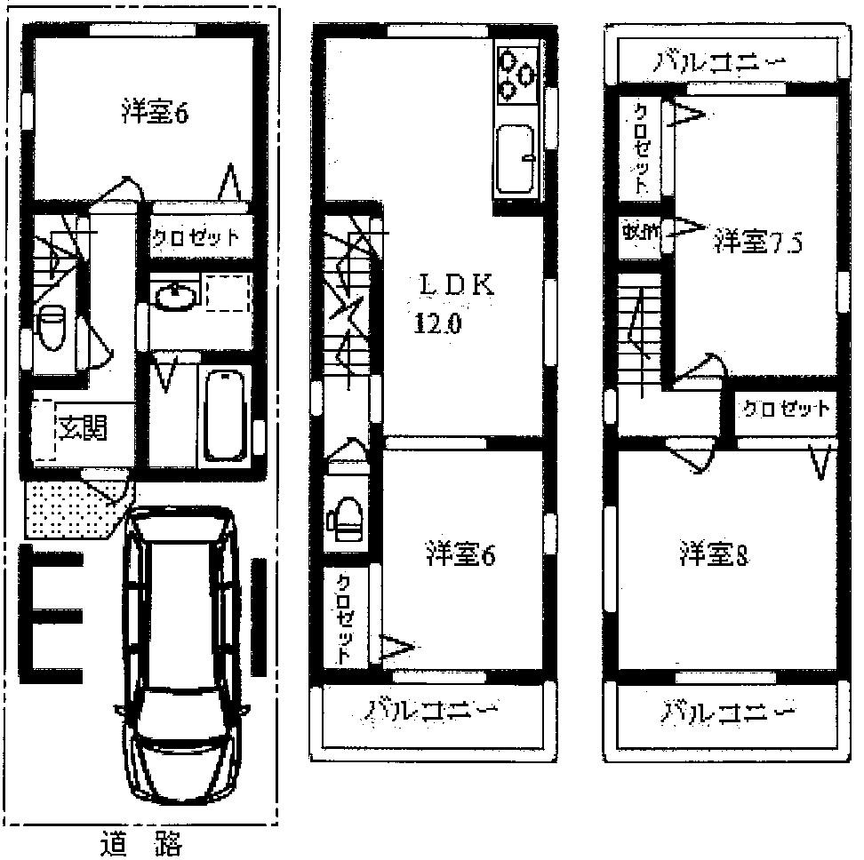 Floor plan. 28.8 million yen, 4LDK, Land area 57.44 sq m , Building area 92.34 sq m