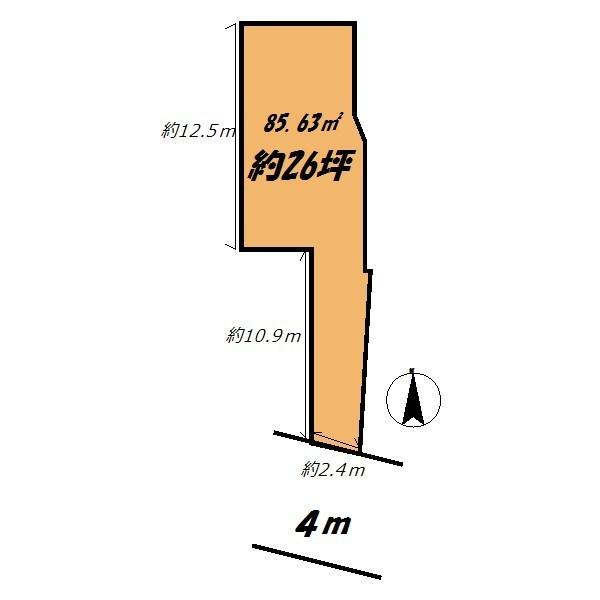 Compartment figure. Land price 13.5 million yen, Land area 85.63 sq m