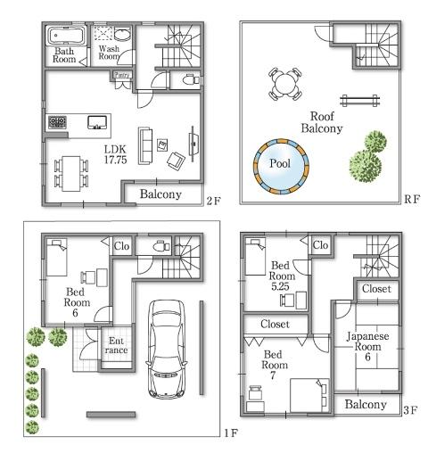 Floor plan. 35,800,000 yen, 4LDK, Land area 62.67 sq m , Floor free per building area 122.94 sq m reference plan