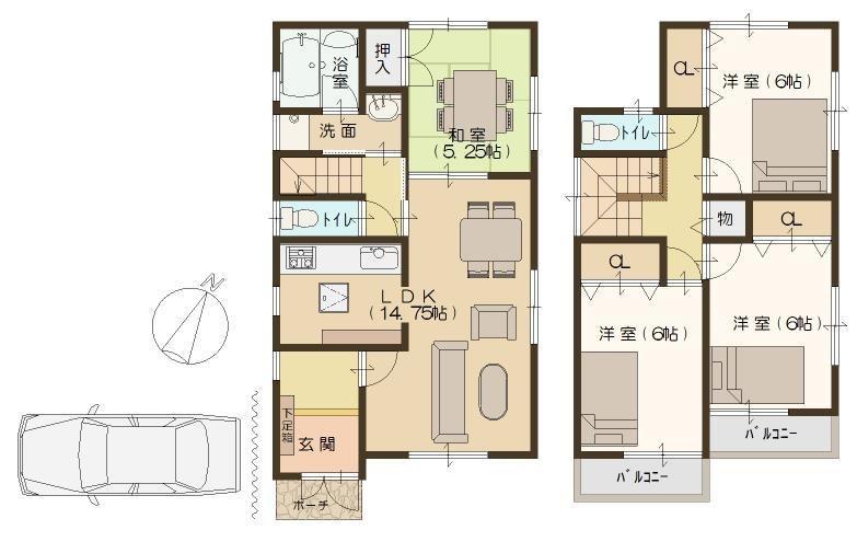 Floor plan. 32,800,000 yen, 4LDK, Land area 112.32 sq m , Building area 92.34 sq m floor plan