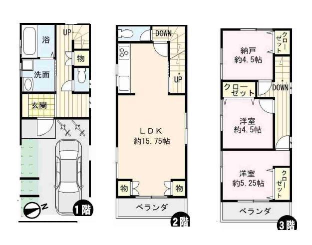 Floor plan. 23.8 million yen, 3LDK, Land area 59.85 sq m , Building area 82.62 sq m storage also plenty! Spacious 3LDK