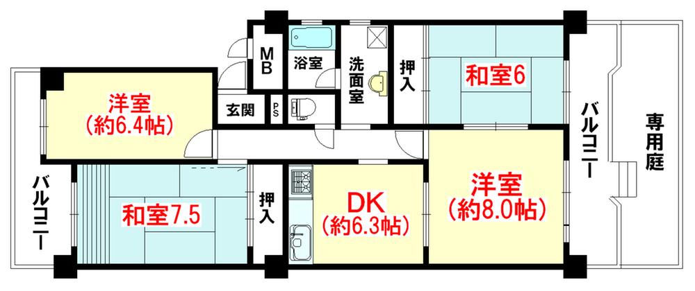 Floor plan. 4DK, Price 15.9 million yen, Occupied area 79.41 sq m , Balcony area 16.6 sq m   ■ Interior renovation is my