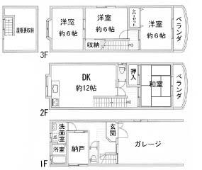 Floor plan. 17.5 million yen, 4DK + S (storeroom), Land area 50.93 sq m , Building area 100.98 sq m