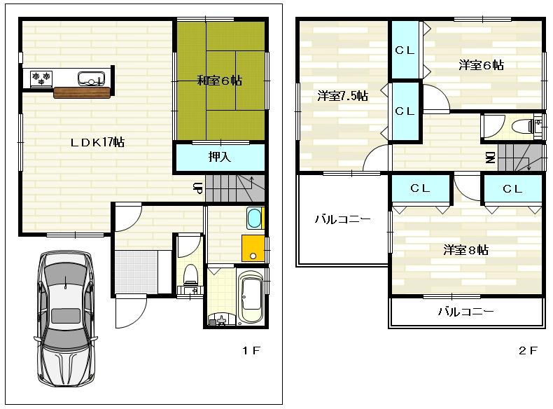 Floor plan. 42,800,000 yen, 4LDK, Land area 107.57 sq m , Building area 103.68 sq m
