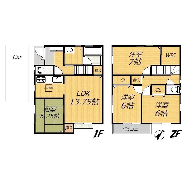 Floor plan. 32,800,000 yen, 4LDK, Land area 91.16 sq m , Building area 92.34 sq m