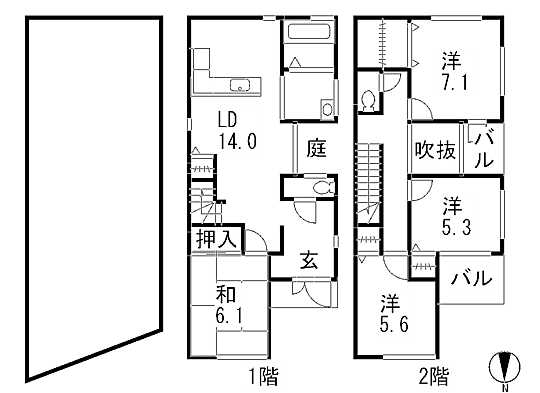 Compartment view + building plan example. Building plan example, Land price 25,500,000 yen, Land area 99.22 sq m , Building price 16.4 million yen, Building area 103.13 sq m