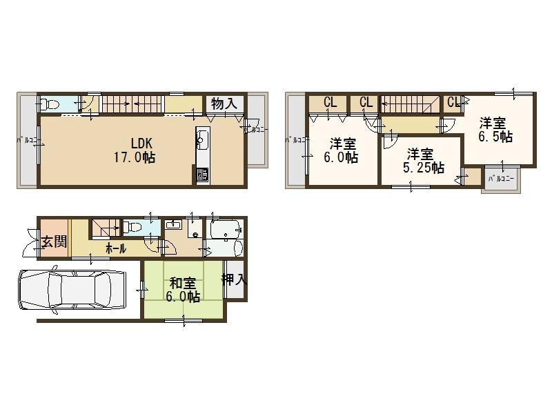 Floor plan. 31,800,000 yen, 4LDK, Land area 62.97 sq m , There is a floor plan of the building area 111.63 sq m spacious 4LDK also each room storage, Easy-to-use