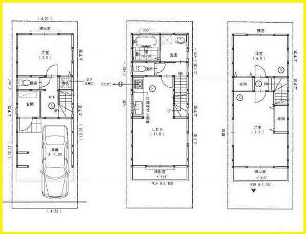 Floor plan. 29,800,000 yen, 3LDK, Land area 59.58 sq m , Building area 95.1 sq m