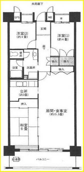 Floor plan. 3LDK, Price 15.8 million yen, Occupied area 80.27 sq m