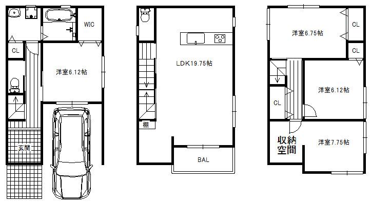 Building plan example (floor plan). Building plan example Building price 16 million yen, Building area 84.23 sq m