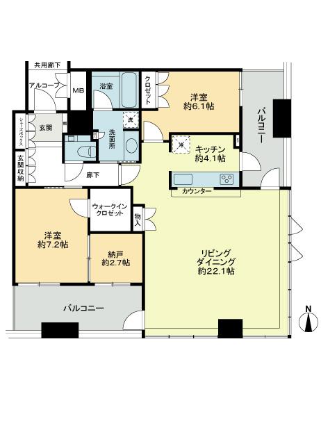 Floor plan. 2LDK + S (storeroom), Price 58 million yen, Occupied area 91.85 sq m , Balcony area 17.04 sq m site (September 2013) Shooting