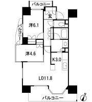 Floor: 2LDK, occupied area: 58 sq m, Price: 31.6 million yen