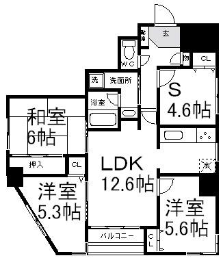 Floor plan. 3LDK + S (storeroom), Price 27,800,000 yen, Occupied area 74.37 sq m , Balcony area 3.51 sq m