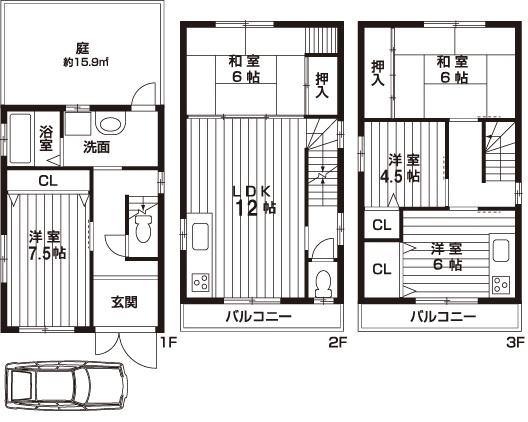 Floor plan. 32,900,000 yen, 5LDK, Land area 79.9 sq m , Building area 102.96 sq m