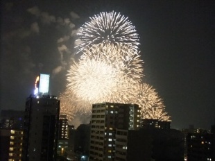 View. Yodogawa fireworks appearance of
