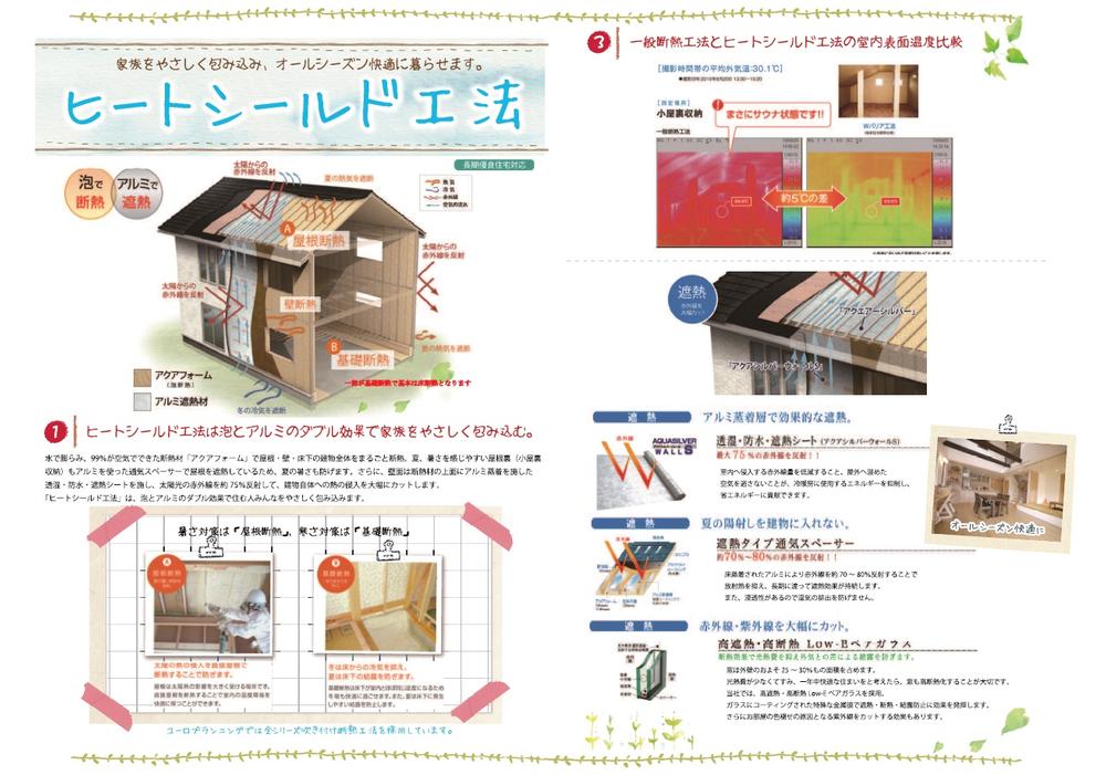 Construction ・ Construction method ・ specification. Insulation and heat shield in the heat shield method in the aqua form.