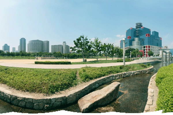 Surrounding environment. Downtown oasis blessed with greenery and flowers and water. About the vast 11-minute walk to the "Ogimachi park" feel of the 7.8ha (11 minutes' walk ・ About 860m) ※
