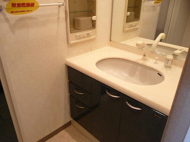 Wash basin, toilet. Dressing room