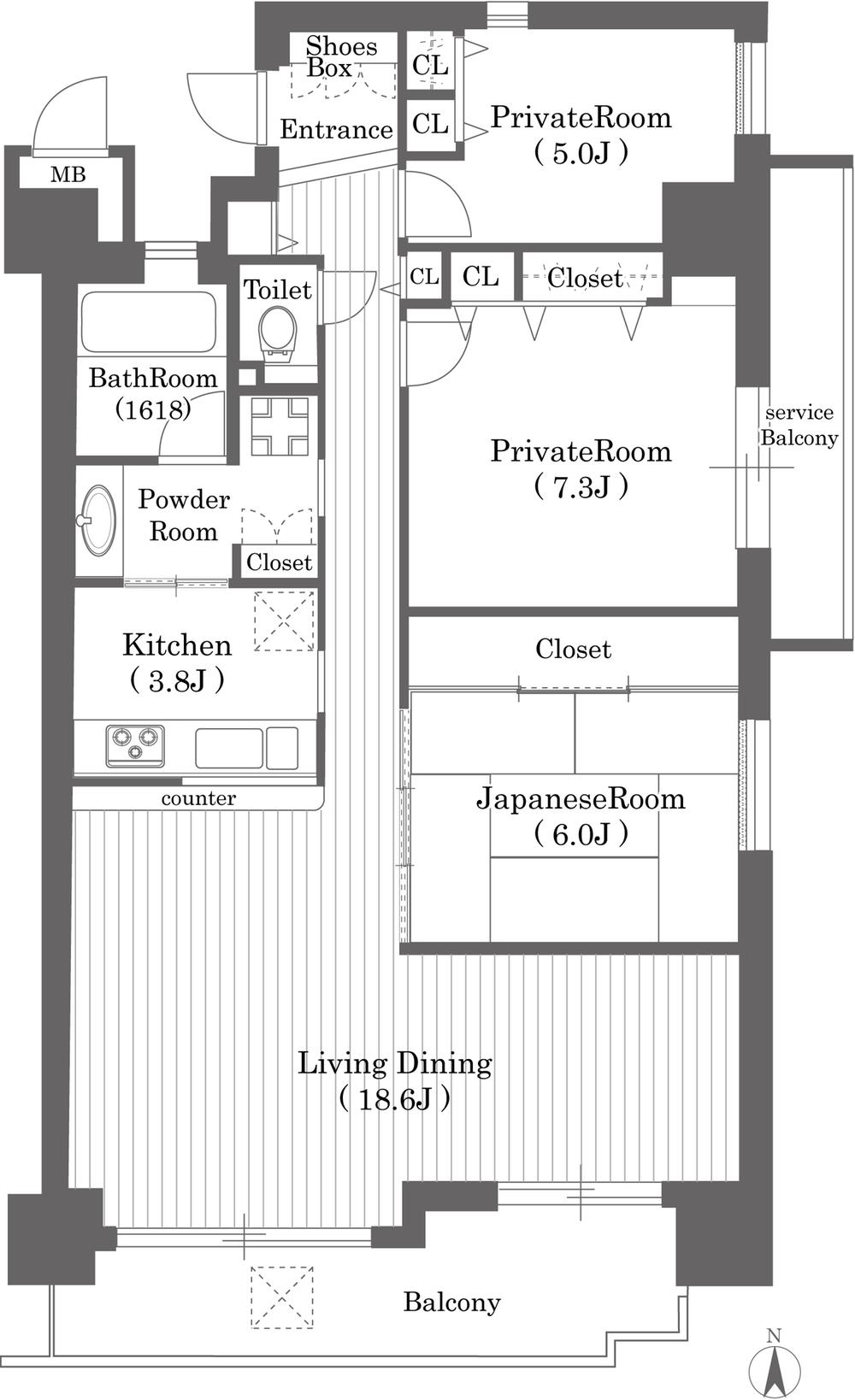 Floor plan. 3LDK, Price 46,800,000 yen, Occupied area 89.41 sq m , Balcony area 9.61 sq m