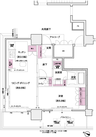 Floor: 1LDK, occupied area: 44.69 sq m, Price: 28,451,000 yen ・ 30,272,000 yen