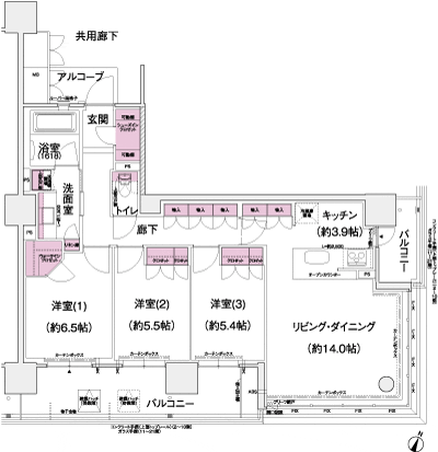 Floor: 3LDK, occupied area: 85.33 sq m, Price: 60,647,000 yen ~ 63,686,000 yen