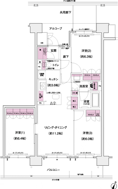 Floor: 3LDK, occupied area: 73.12 sq m, Price: 47,891,000 yen ~ 48,294,000 yen