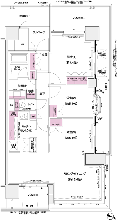 Floor: 3LDK, occupied area: 78.06 sq m, Price: 46,676,000 yen ・ 50,118,000 yen