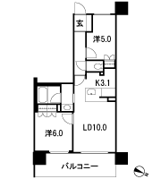 Floor: 2LDK, occupied area: 54.56 sq m, Price: 31,284,000 yen ~ 36,347,000 yen