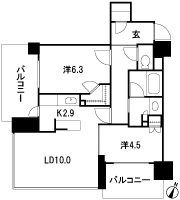Floor: 2LDK, occupied area: 57.91 sq m, Price: 35,841,000 yen