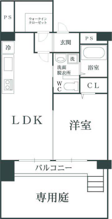 Floor plan. 1LDK, Price 15.3 million yen, Occupied area 43.19 sq m , Balcony area 5.63 sq m