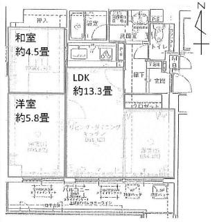 Floor plan. 2LDK, Price 13.8 million yen, Occupied area 53.41 sq m , Balcony area 10.29 sq m