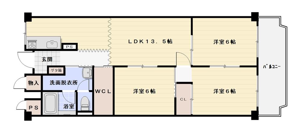 Floor plan. 3LDK, Price 19,800,000 yen, Occupied area 71.25 sq m , Balcony area 8.76 sq m   ◆ Walk-in closet with ◆ Year renovation plan