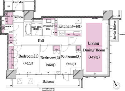 Floor: 3LDK, occupied area: 85.92 sq m, Price: 57,027,473 yen ・ 59,166,002 yen